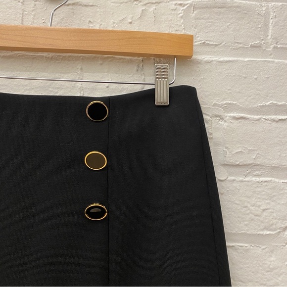 Veronica Beard || Beekman Pencil Skirt Buttons Black 4 - Picture 2 of 7